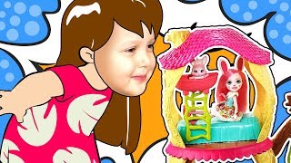 Enchantimals — набор Лесной домик панды Дрю Кролик Брю Кукла Енчантималс Kids Video