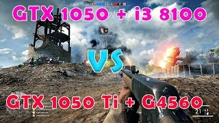 GTX 1050 + i3 8100 vs GTX 1050 Ti + G4560 Skylake | Test New Games