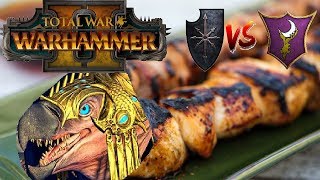 Chaos vs Dark Elves | CHICKEN HALBERD SKEWER - Total War Warhammer 2