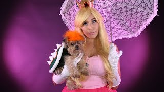 Princess Peach & Bowser Cosplay w/ your PET! - DIY