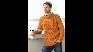 Узоры Спицами для Мужского Джемпера - модели 2019 / Patterns for Men's Sweaters / Pullover