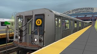 OpenBVE HD EXCLUSIVE: New York City Subway R40 Slant Q Train Railfan 7th Avenue to Coney Island