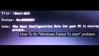 How to fix "The Boot Configuration Data for your PC is missing or contains errors". (Windows 8)
