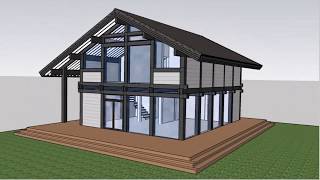 Построение модели двухэтажного фахверкового дома 204 кв м в SketchUp. Выпуск #52