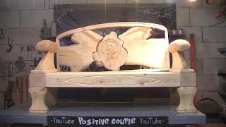 Woodworking. Sofa made of solid wood. Диван из массива дерева.