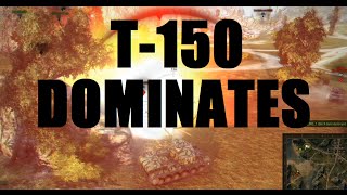 WOT Mines: T-150 Heavy 9 kills & Ace Tanker Mastery! World of Tanks