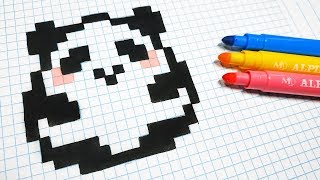 Handmade Pixel Art - How To Draw a Kawaii Panda #pixelart