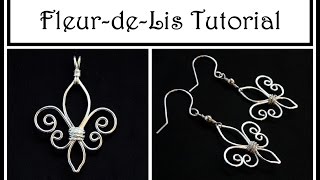 Jewelry Tutorial : How to Make Fleur de Lis Pendant or Earrings : Wire Wrapped Beginner Project