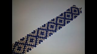 Браслет из бусин. Шахматный узор. DIY