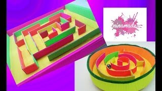 DIY. Juego laberinto con cartón ondulado.Manualidad para niños.