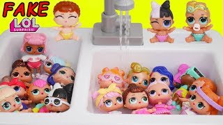 LOL Surprise Dolls Dress Up as Fake Vs Real Lil Sisters