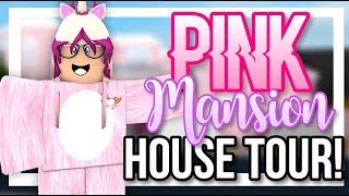 PINK HOLLYWOOD MANSION! || BLOXBURG HOUSE TOUR