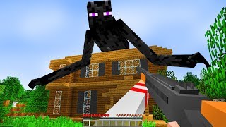 ENDERMAN MUTANTE GIGANTE APARECEU NA MINHA CASA NO MINECRAFT !