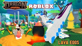 ROBLOX DRAGON ADVENTURES FIND & HATCHING 2 VOLCANO LAVA EGGS! Cobra AND Titan!!