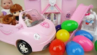 Baby Doli and car toys surprise eggs house baby doll play