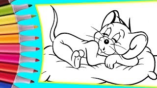 РАСКРАСКИ! Раскрашиваем картинки для детей из мультфильмов Том и Джери, Джери отдыхает
