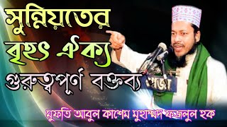 সুন্নিয়তের বৃহৎ ঐক্য নিয়ে মূল্যবান বক্তব্য দিলেন মুফতি আবুল কাশেম মুহাম্মদ ফজলুল হক