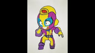 Раскраска Макс из Браво Старс / Coloring Max Brawl Stars / Как раскрасить Макса Браво Старс