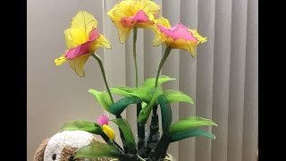 How to make nylon stocking flowers - Cattleya orchids