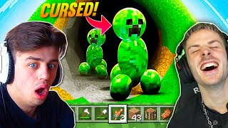 CURSED Minecraft mit Papaplatte durchspielen! UNMÖGLICH nicht AUSZURASTEN!