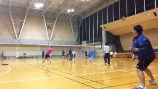 【バドミントン基礎打ち】ボスネコ＆ウォーリー 2018/4/13