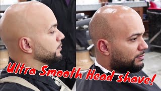 Head Shave with Straight Razor and Beard Line-up