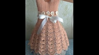 Платье крючком "Алёнка". Часть № 1. До года. Мастер класс.