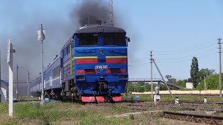 Тепловоз 2ТЭ116-1242Б на ст. Новобелицкая / 2TE116-1242B at  Novobelitskaya station