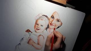 Портрет цветными карандашами Prismacolor/speed drawing by colored pencils