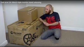 Trak racer 36-45inch triple monitor stand unboxing