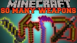 Minecraft: SO MANY WEAPONS (CHAINSAWS, SWORDS AND LIGHTSABER) So Many Swords Mod Showcase