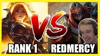 (HIGH ELO) THE RANK 1 LEONA vs. REDMERCY!  BATTLE OF THE "ONE-TRICK" GODS! | ioki vs. Redmercy Zed