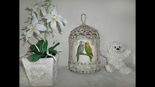 Панно №2 "Птичка в клетке". Авторский мастер-класс/Panel "Bird in a cage" part 2