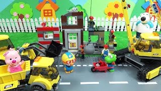 뽀로로 크롱을 찾으러 레고 시티 데몰리션 현장으로 출동 ❤ 뽀로로 장난감 애니 ❤ Pororo Toy Video