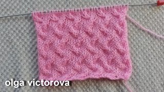 Рельефный узор с иммитацией плетенки 580 #Узорыспицами