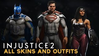 Injustice 2 - All SKINS & OUTFITS Customization (Character Shaders & Premiere Skins)