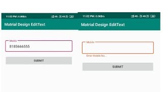 Material Design Outline Edit text Android Studio Example