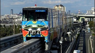 【4K】残り1本の北九州モノレール1000形未更新車(電機子チョッパ制御)、更新車(日立IGBT-VVVF)到着・発車シーン集+車内映像付き走行音 2019.12