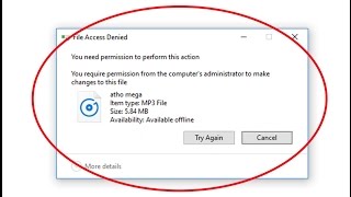 Fix File Access Denied-You need permission to perform this action in windows 10/8/7