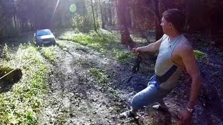 Как вытащить машину из грязи / Полиспаст это сила
