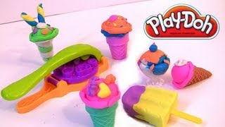 Play doh Scoops 'n Treats DIY Ice Cream Cones, Popsicles, Sundaes, Waffles