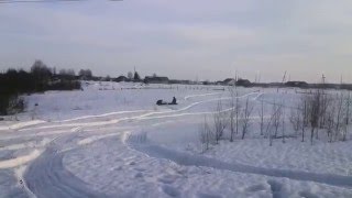 мотобуксировщик  Paxus 700 Avant. на подпружиненых склизах по талому снегу