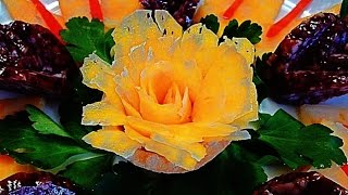 Цветок из сыра! Украшения тарелки! Flower of chees! Decoration of dishes!