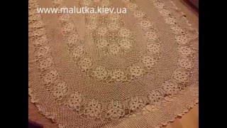 Вязаная овальная скатерть своими руками  2,0 х 3,8 м