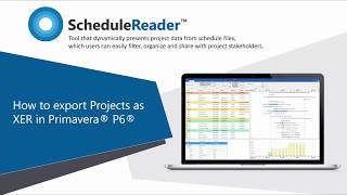 How to export .xer file in Primavera P6
