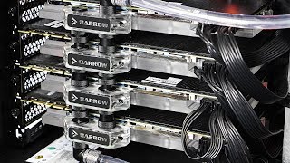 Ферма из четырёх 1080 Ti с водяным охлаждением (СВО)
