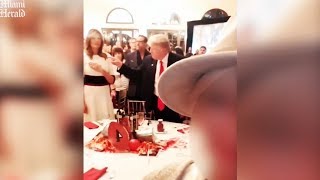 Trump Caught Laughing, Joking & Sitting During National Anthem