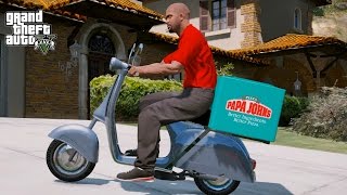 GTA 5 REAL LIFE MOD#131-PAPA JOHN'S PIZZA DELIVERY JOB