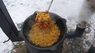МАКАРОНЫ ПО ТАТАРСКИ В КАЗАНЕ НА КОСТРЕ