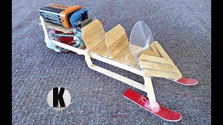 Как сделать снегоход из моторчика и палочек? / How to make a snowmobile from a motor and sticks?